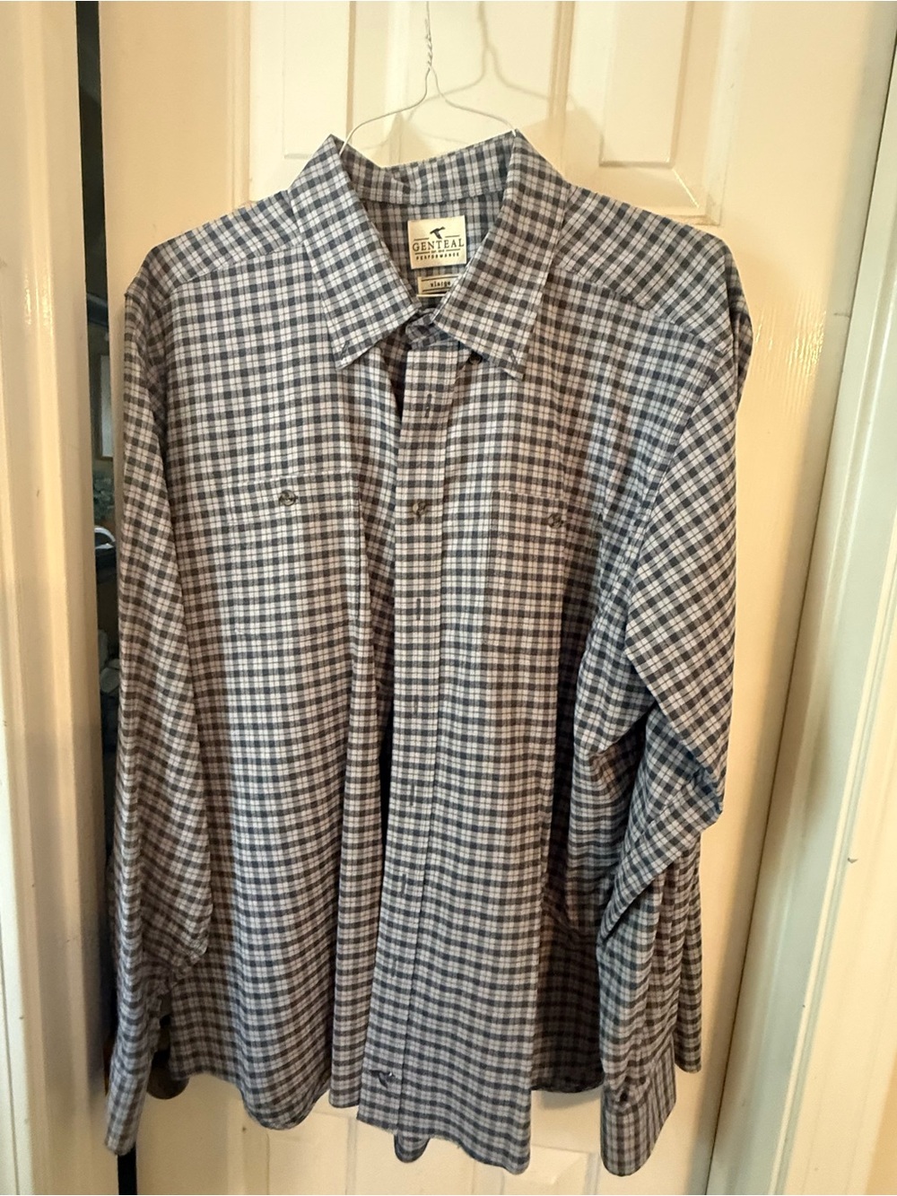Gentleal Men's Gray Check Button-Down Shirt